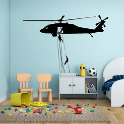 Helicopter Wall Decal Helicopter silhouette Vinyl Wall Sticker for Home Boys Room Decor Design Vinyl Interior Decor Decals A124