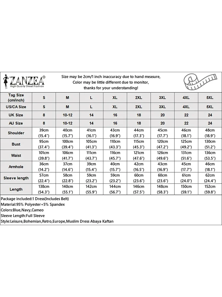 ZANZEA 2025 Eleganckie sukienki biurowe z długim rękawem dla kobiet, długa sukienka maxi na jesień, jednolita, z paskiem, elegancka sukienka z falbanką na dole, sukienki do pracy