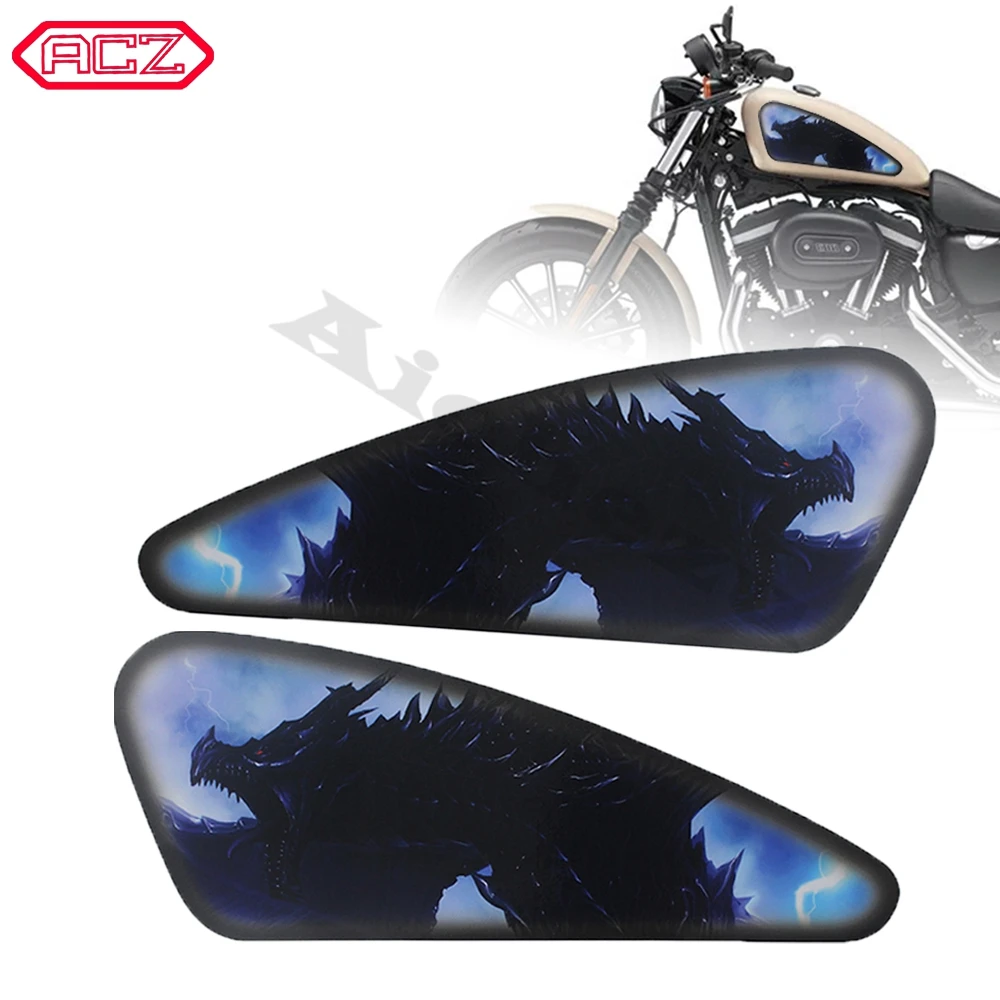 Motorcycle Accessories Fuel Tank Decal 3D Sticker for Harley Sportster XL 883 1200 48 72 Cafe Racer Street Tracker Bobber Scramb