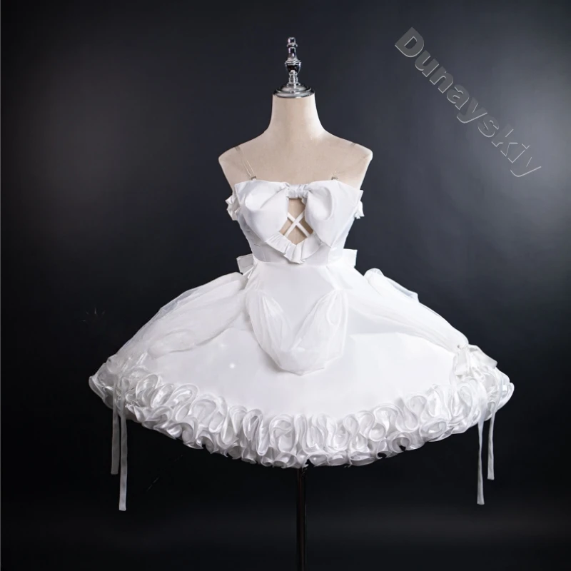 Alien Stage Sua Headset White Lolita Black Wigs Crinoline Zombie Stage Idol Glossy Satin Kawaii Chibi Big Bow Props Halloween view 2
