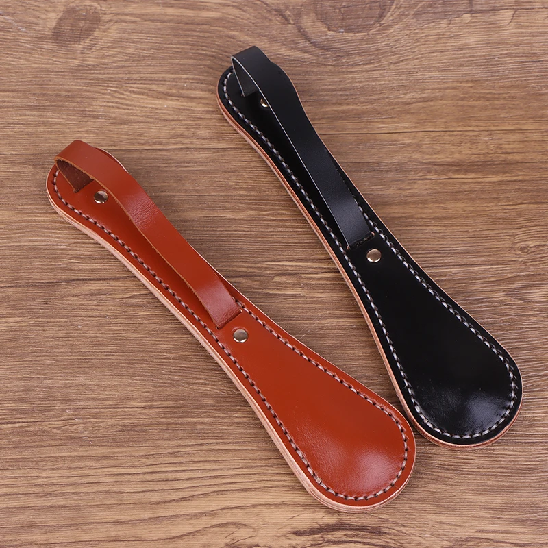 1Pc Classic Boston Leather Racket Multi-function Self-protection Cowhide Contains Lead Block Portable Tactical Tool
