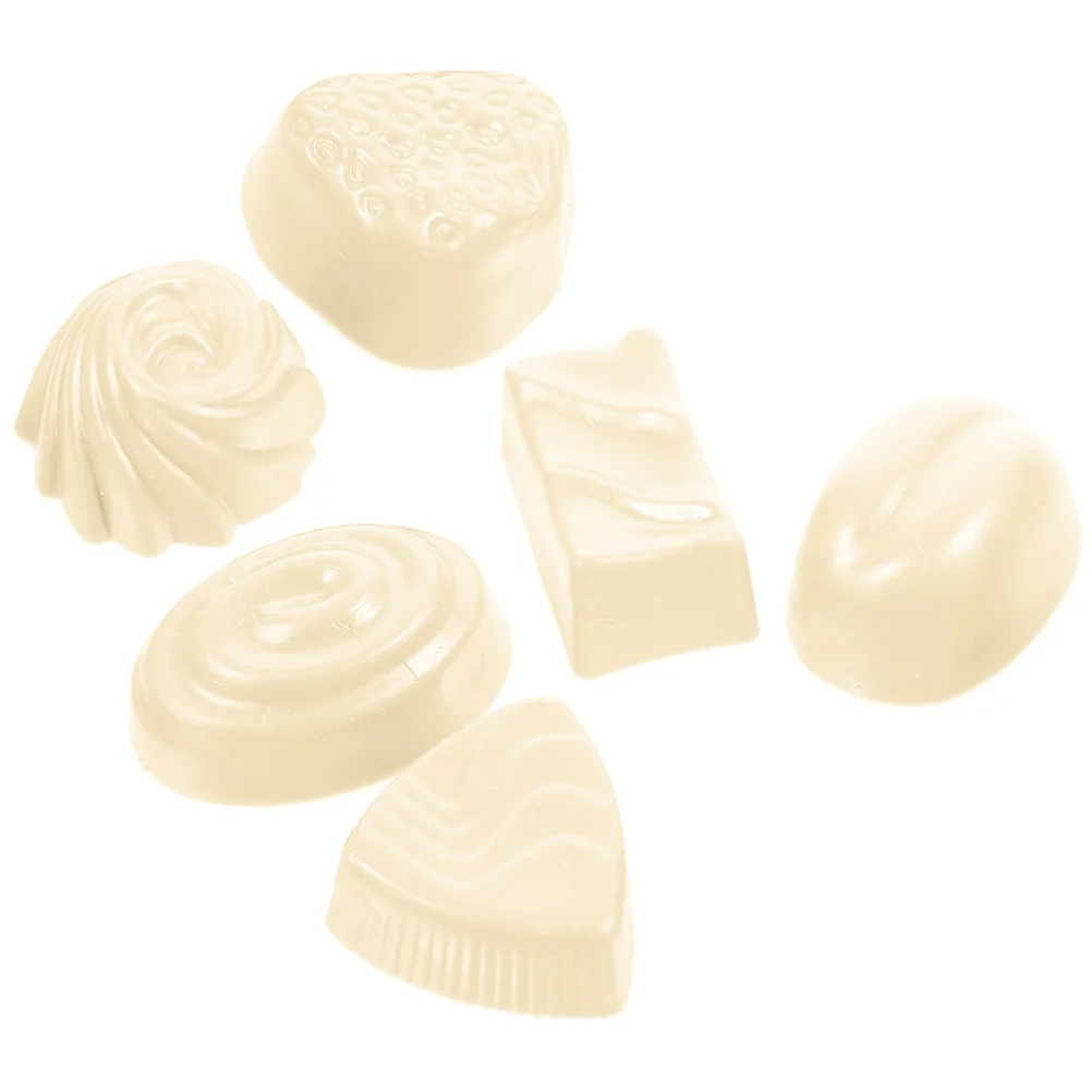 6 Pcs Cake Simulation Chocolate Child Fake Food Miniature Snacks Pvc Faux Dessert Props Simulated Model