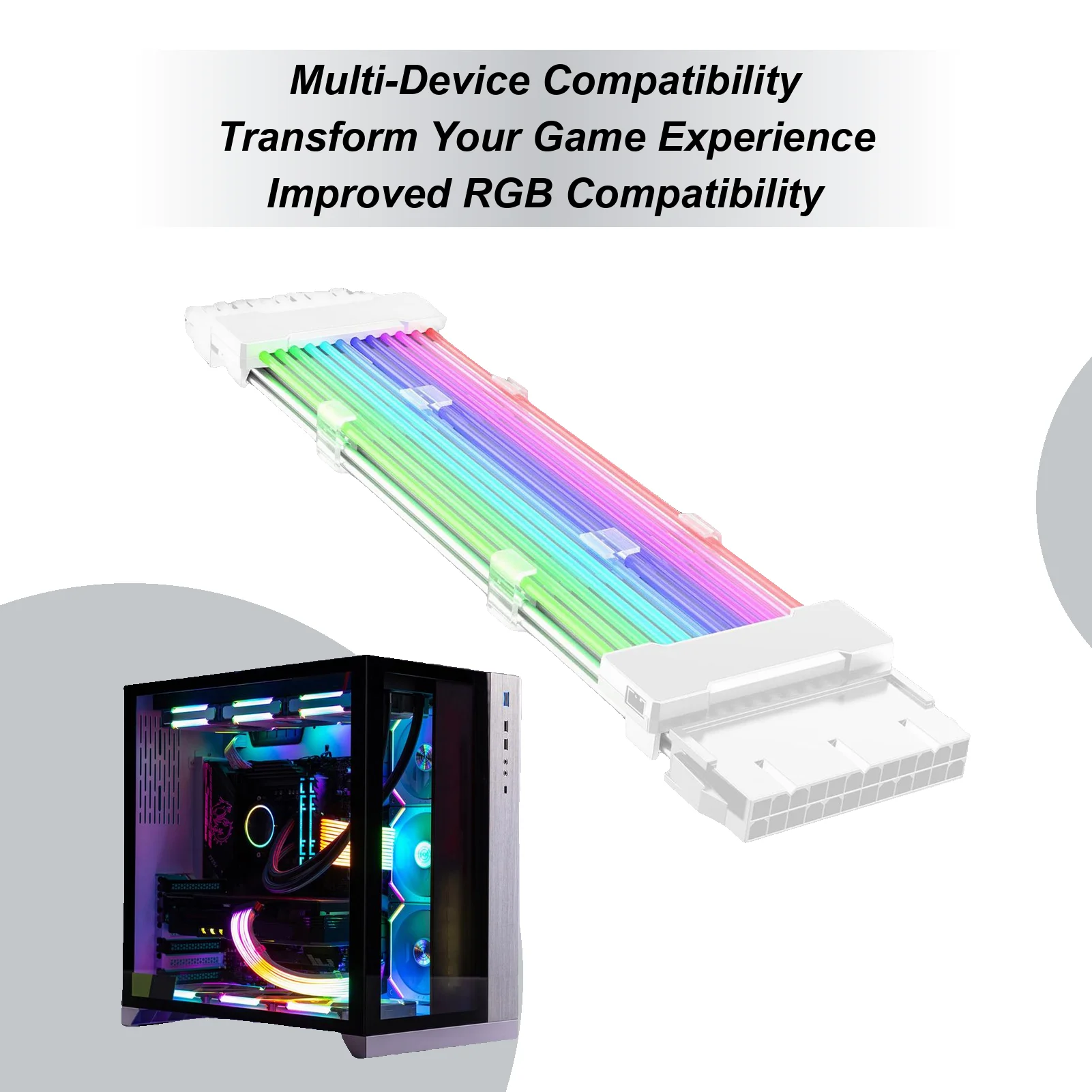

Компьютерный 18AWG ARGB Sync Блок питания Комплект удлинительных кабелей ATX 24PIN VGA GPU PCI-E 8PIN RGB Красочные кабели модуля
