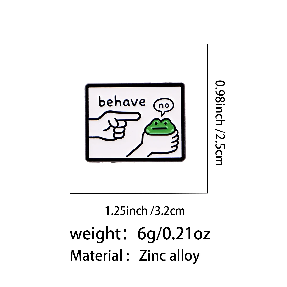 Lustige „Behave No“ Frosch-Emaille-Anstecknadel, Cartoon-Brosche, Anstecknadeln, Abzeichen für Rucksack, Kleidung, Accessoires, Modeschmuck, Geschenke für Freunde – Detail 2