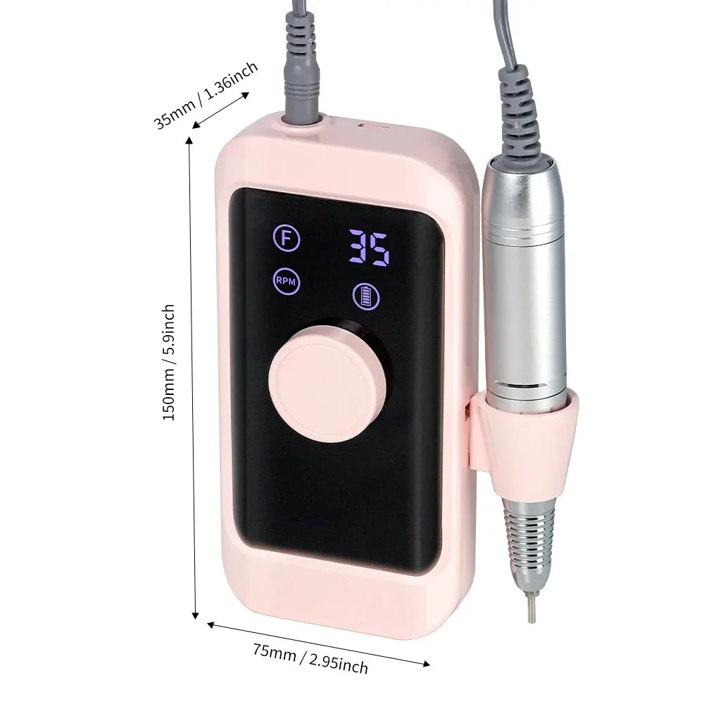 Perceuse à ongles électrique portable, aste pour manucure acrylique, N64.Removal Polissage Nail Art, Outils de salon, 35000 tr/min
