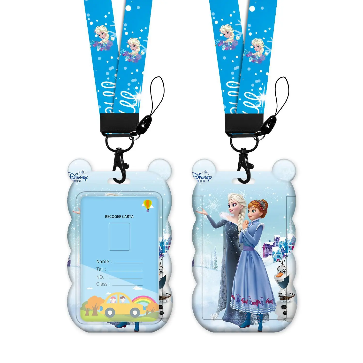 Disney-Capa de Cartão Princesa Elsa e Anna, Bolsa de Cartão do Campus, Titular do Cartão de Identificação, Filme, Estilo Vertical