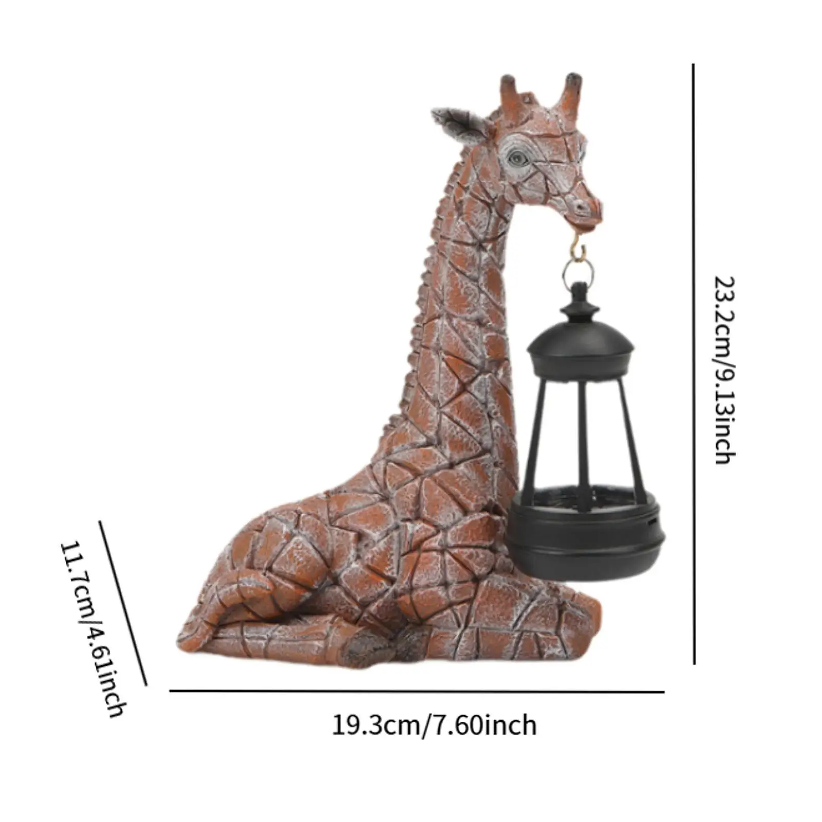 Garden Giraffe Statue with Solar Light Collectibles Nice Gift Outdoor Decoration for Courtyard Lawn Farmhouse Backyard Outside