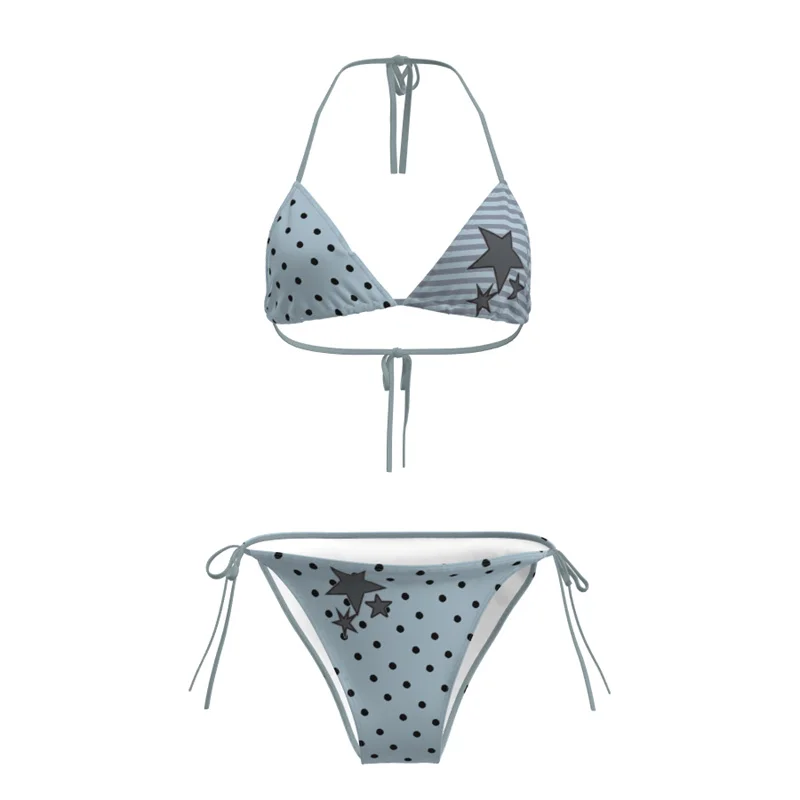 

Новый сексуальный раздельный купальник-бикини 2025 года для женщин с эффектом пуш-ап для небольшой груди, с чашечками