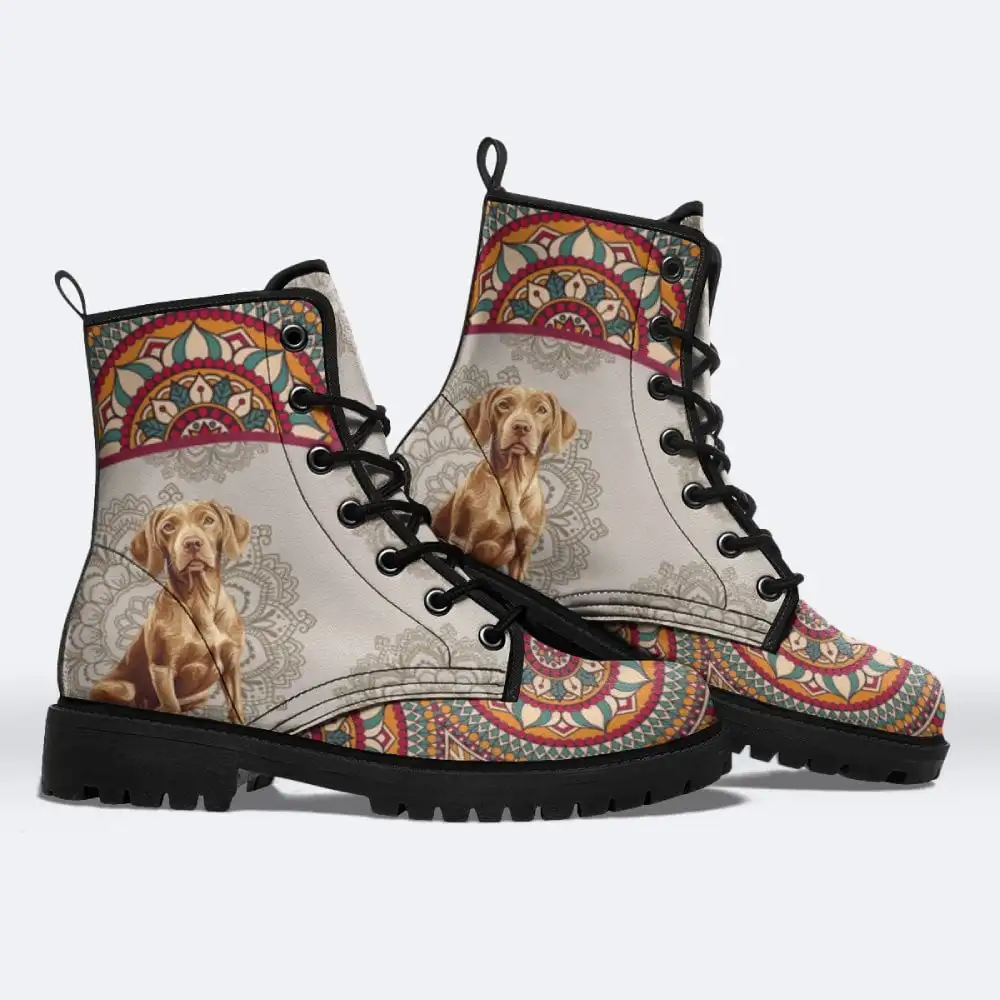 

Street style dog print boots casual mid-calf boots fashionable classic and versatile autumn/winter boots