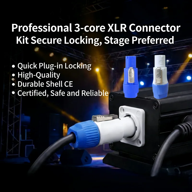 12pcs Stage Light Accessories, Audio Cable Connector Heads, Stage Lighting Connectors, Aviation Connectors, 3-Pin Audio Cable Plugs, LED Display Screen Plugs view 3
