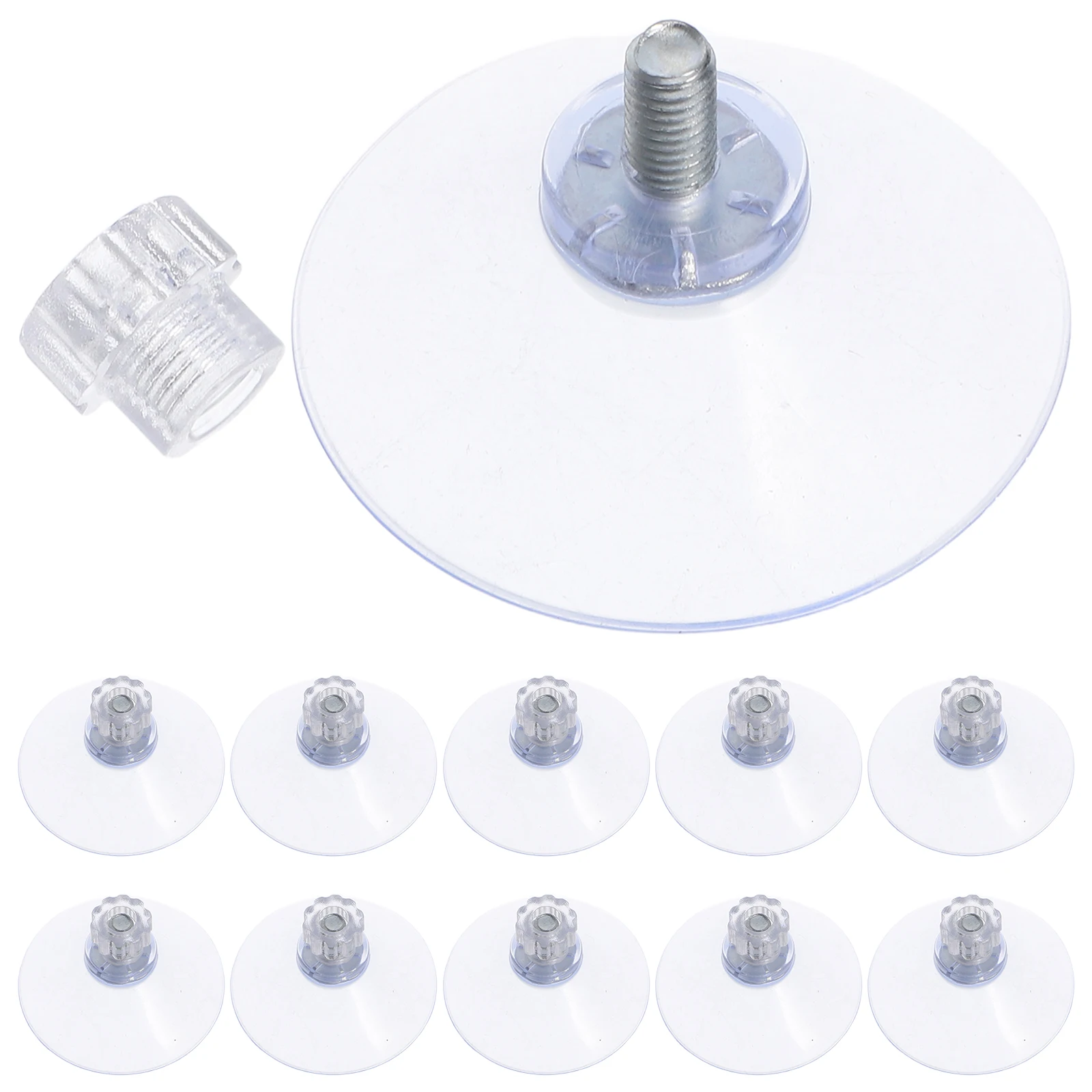 

20pcs Cup Screws Nuts Glass Table Clear Threaded Suction Cups Pvc Hooks Furniture Aquarium Window Glass Spacer Nut Household