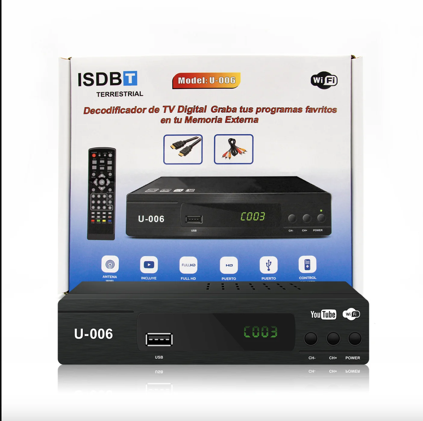 Brazil Peru ISDBT japan h.264 VHF UHF Antenna Digital decoder ISDB-T TUNER TV Receiver 1080P Support USB Record EPG