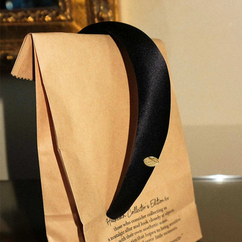 Korean style retro velvet headband High-grade gold sheet headband delicate comfortable sponge high cranial top headband