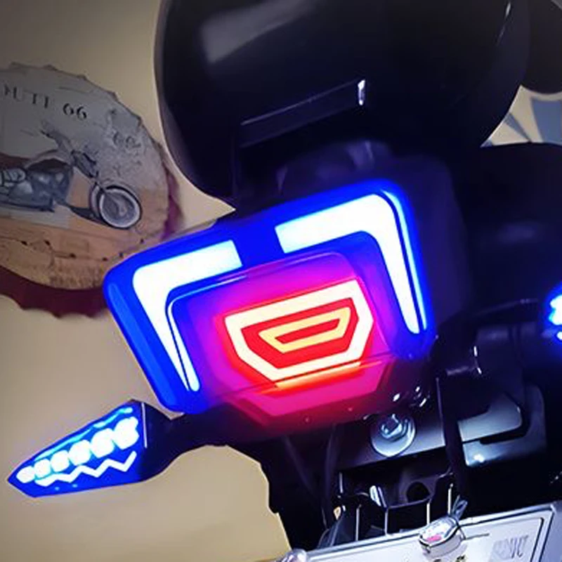 Lampu Belakang LED Modifikasi untuk Sepeda Motor Haojue Qingqi Lifan Loncin Skygo Haojin GN125 HJ125 SG125 CG125 Dekorasi Lampu Rem Belakang