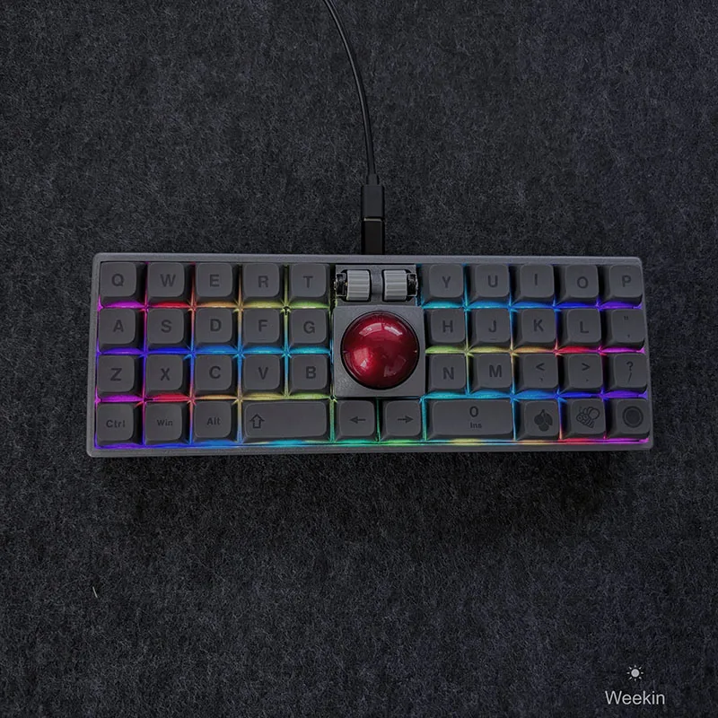 

Weekin WK 40 Ball Mechanical Keyboard Single Mode Wired PMW3360 RP2040 Support Vial Keyball Keyboard Kit With 2 Roller RGB Gifts