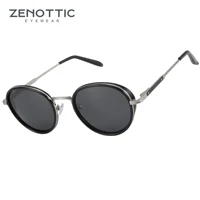 ZENOTTIC 2025 Rrtro Gafas de sol polarizadas Gafas de sol redondas con protección solar Mujeres Hombres Vintage UV400 Shades 430002