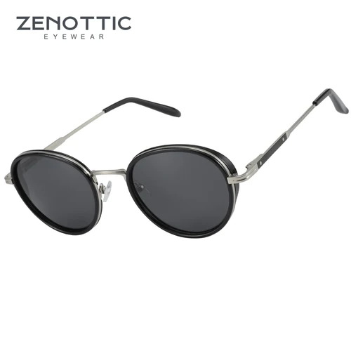 ZENOTTIC 2025 Rrtro Gafas de sol polarizadas Gafas de sol redondas con protección solar Mujeres Hombres Vintage UV400 Shades 430002