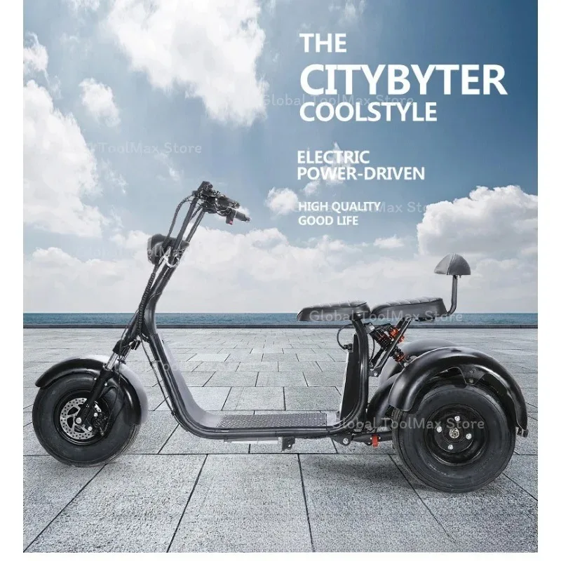 Shaft Drive Three-wheeled Electric Vehicle Lithium Battery 1000W Scooter City Small 48V