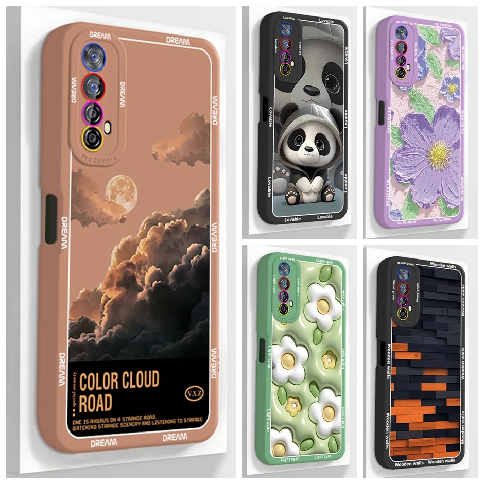 For Realme 7 Case Soft Silicone Cute Cartoon Phone Cover Shell for OPPO Realme Narzo 20 Pro 30 Narzo30 4G Cases New Design Funda