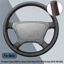 Artificial Leather Steering Wheel Cover For Mercedes Benz C-Class W202 CL-Class C140 E-Class W210 W124 S-Class W140 1991-2002