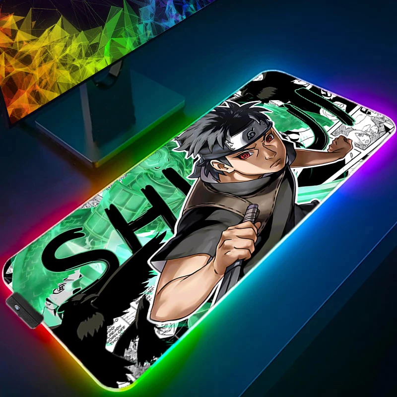 

Большой коврик для мыши RGB для киберспорта, прочный, гладкий, гибкий, резиновый, с подсветкой, аниме-дизайн Наруто, для геймеров, для ПК, компьютера, клавиатуры, светодиодный коврик для мыши
