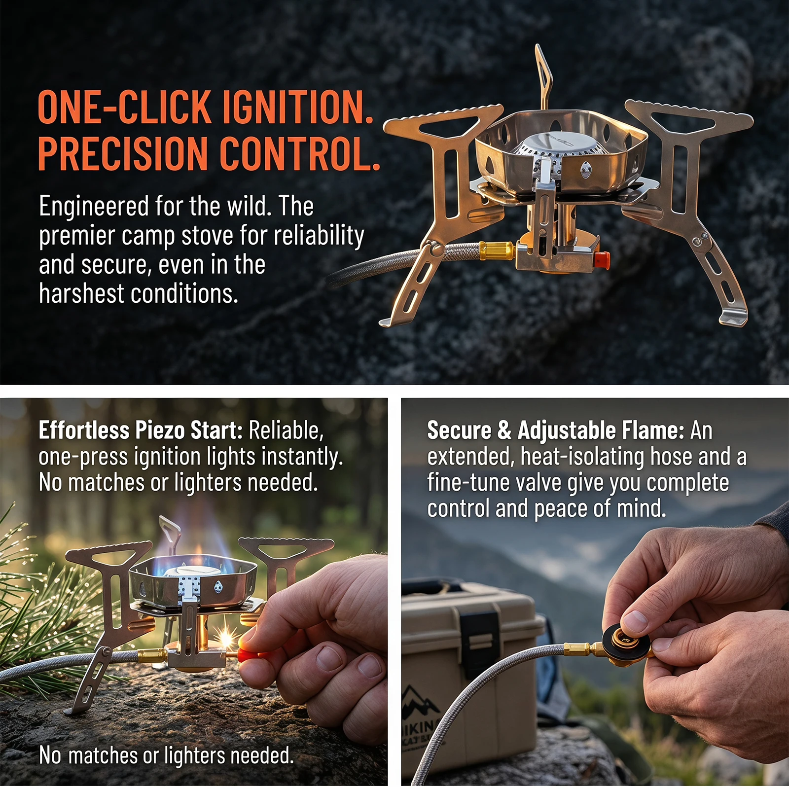 Camping Windproof Burner With  - Camping Cooking Fire Stove recension och pris