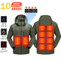 10 Areas Heated Jacket Men Winter Women's Motorcycle Jacket USB Electric Moto Heating Jacket Heated Vest Thermal Coat Clothing