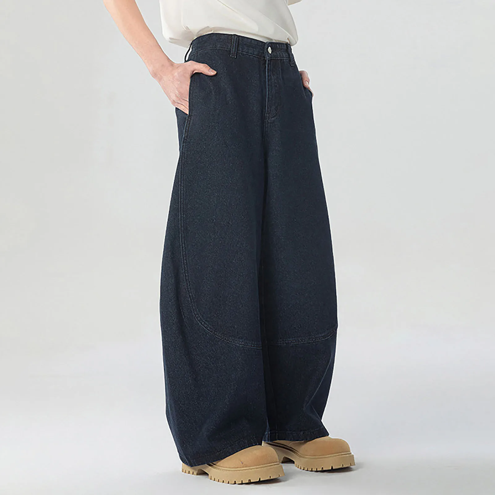 

New Men Wide Leg Harajuku Fashion Jeans Male Daily Designer Casual Denim Pants Popular Baggy Aesthetic Streetwear Denim Trousers