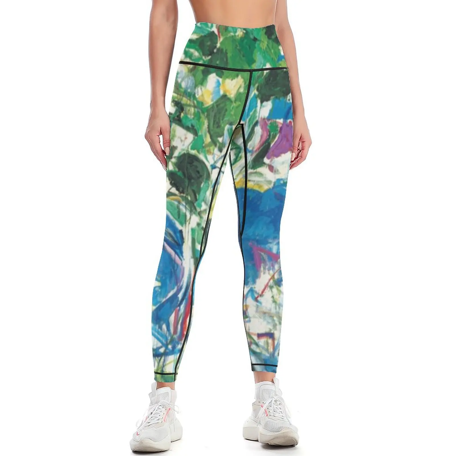 

Joan Mitchell Art Classic Patting Colorful Green Leggings trousers Sports pants for Fitness's gym clothes Womens Leggings