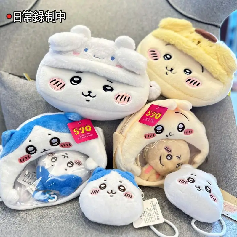 Chiikawa Kawai Pen Bag Cartoon Drag Usachi Small Eight Ikawah Student High Capacity Stationery Storage Pen Bag Zipper Makeup Bag