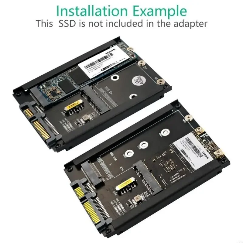 Scheda conversione da M.2 e MSATA a SATA3.0 con velocità elevata 6 Gbps e supporto base in metallo M.2 SATA3.0 mSATA