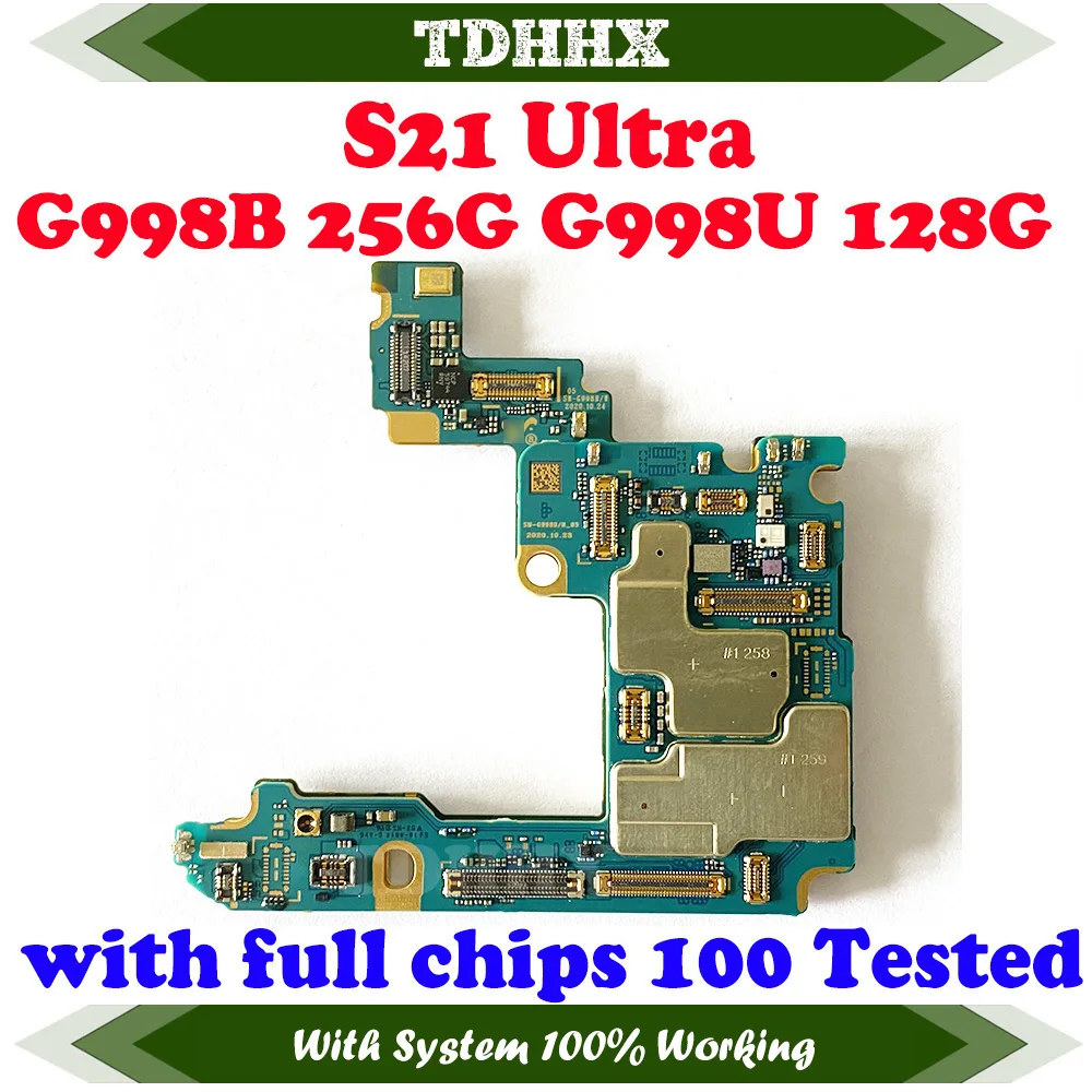 100% Working Unlocked Motherboard S21 G991U G991B G990F /  S21 Ultra G998U G998B / S21 Plus 5G G996B G996U Logic Board Mainboard