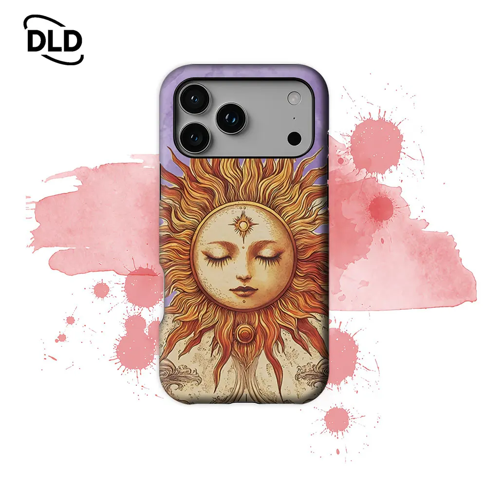Vintage Tarot Sun Illustration For Magnetic Phone Case for IPhone 18 17 16 15 14 13 Pro Max Plus Single Double-layer Tough Case