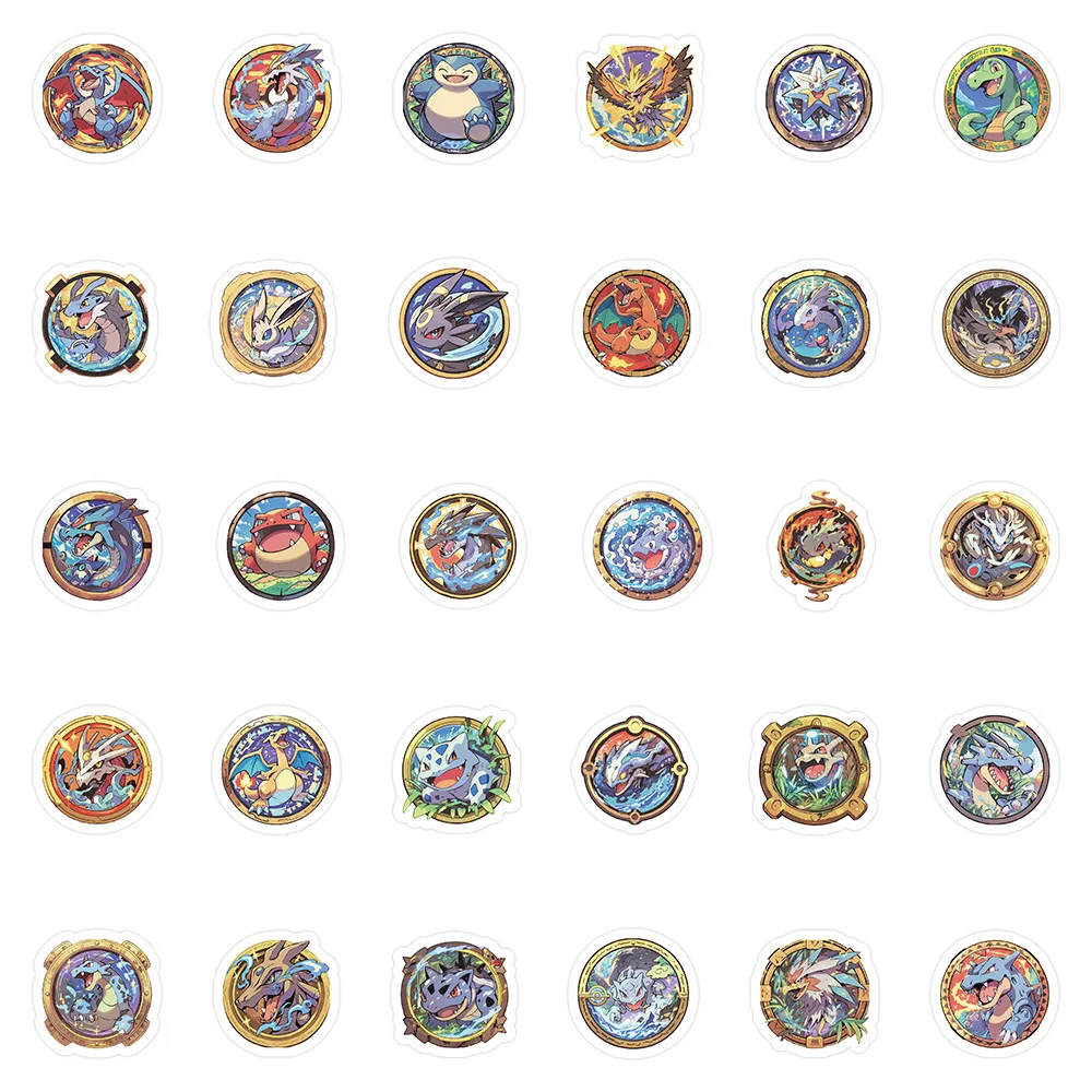 60 Buah Stiker Lambang Pokemon Dekorasi Cangkir Anime Kartun Lucu Stiker Tahan Air Kawaii Multifungsi Hadiah Liburan