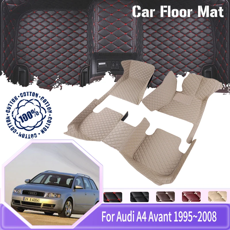 For Audi A4 Avant B5 B6 B7 8D 8E 8H 1995~2008 Car Floor Mats 5seat Non-hybrid Coche Dirt-resistant Araba Aksesua Car Accessories