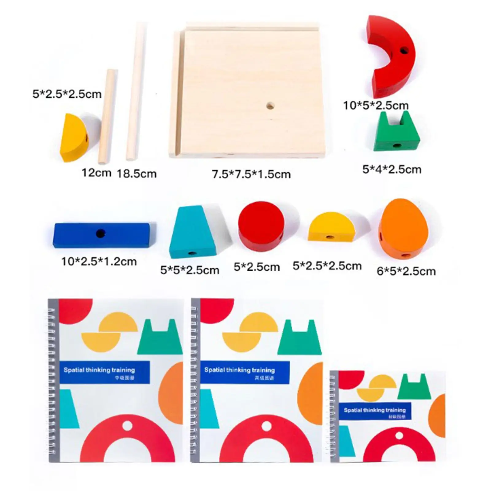 Giocattolo da costruzione in legno Giocattoli sensoriali Montessori con spazio di proiezione stereo 3D 3 livelli di passaggio per ragazze Ragazzi Regali per bambini 3 anni