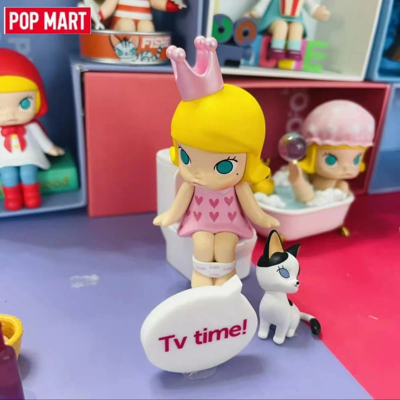 صندوق أعمى أصلي من POPMART MOLLY's One Day Jasmine حمام فقاعي مخفي لهدايا أعياد ميلاد الفتيات وعيد الميلاد