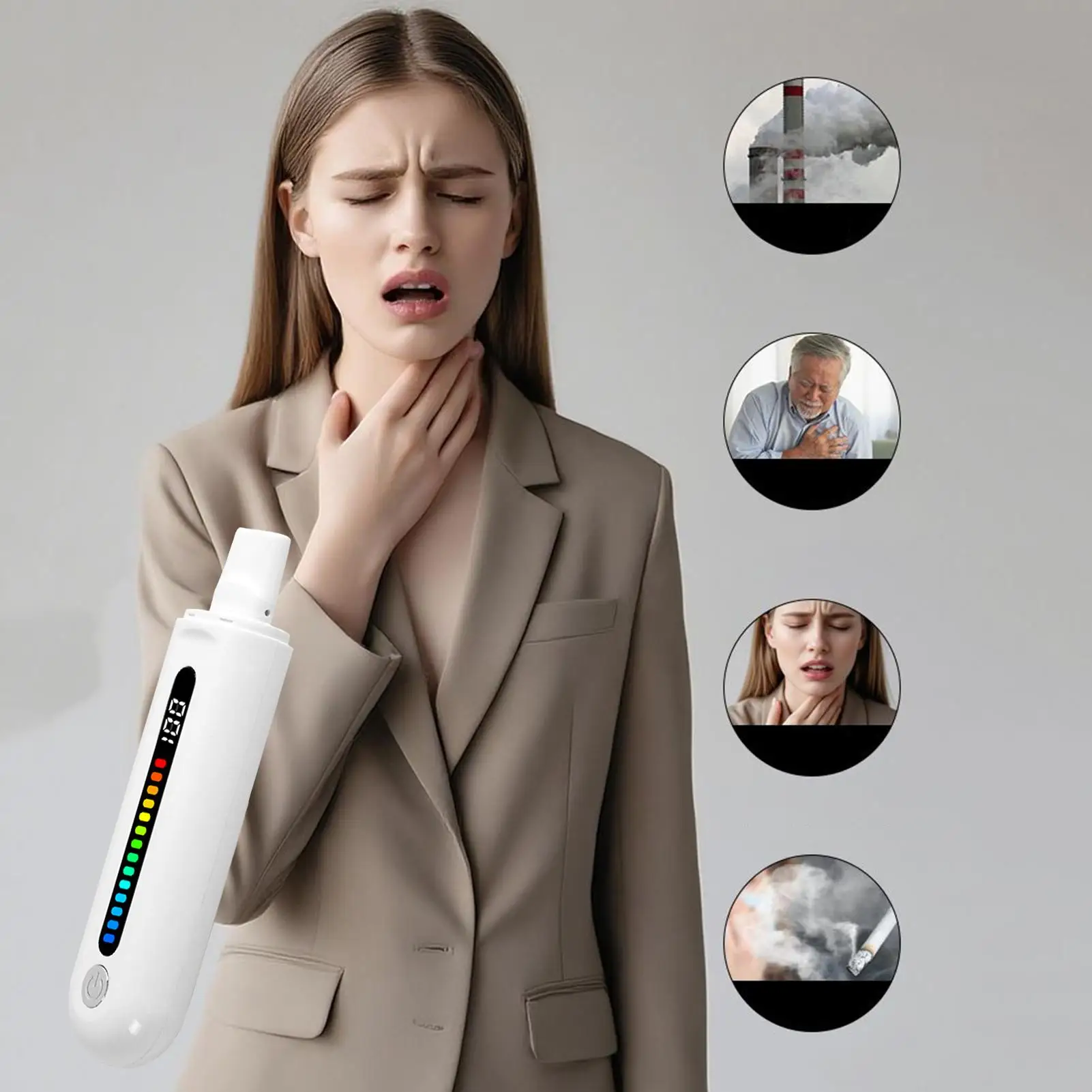Breath Trainer Real Time Breathing Trainer Lightweight Lung Training Tool For Cardio Home Outdoors Travel Yoga Workout Adults