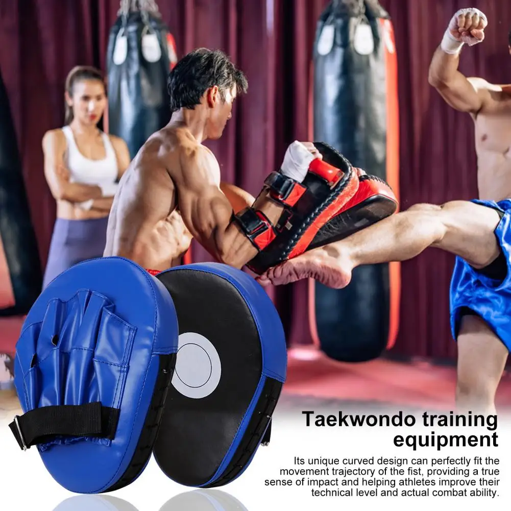 Curved Boxing Pad Muay Thai Hand Target Kickboxing Training Thickened Earthquake-resistant Focus Punching Mitts PU Leather