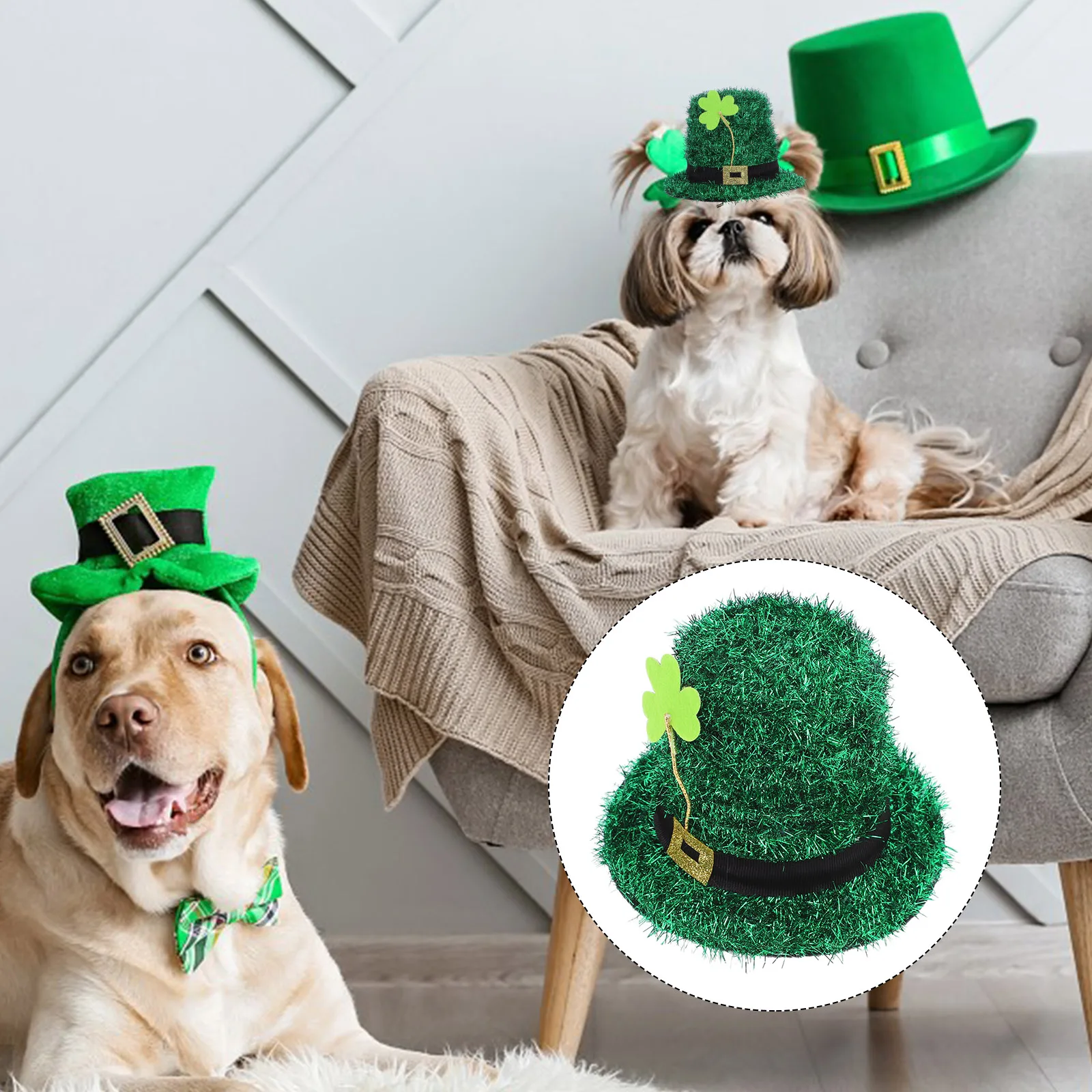 

Mini St. Patrick's Day Hat Hair Clip Three Leaf Clover Design Lightweight Festive Party Accessory for Women Leprechaun Holiday