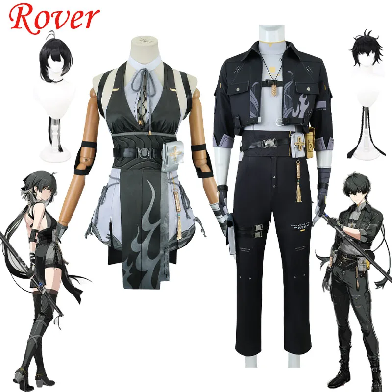 Game Wuthering Waves Rover Cosplay Costume Dress Outfit Wig Accessories Halloween Carnival Party Role Play Uniform for Women Men