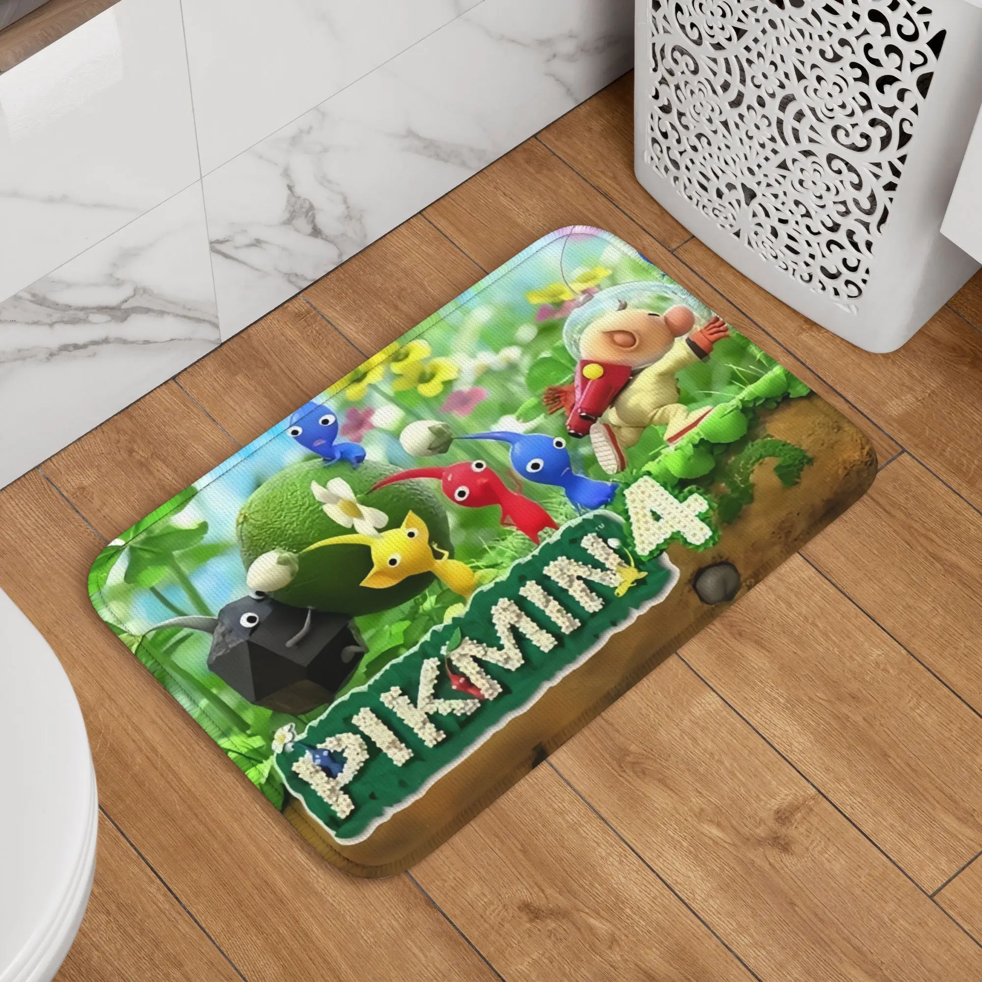 Pikmin'ed 4 Strategic Video Game Floor Door Kitchen Bath Mat Anti-Slip Doormat Living Room Entrance Rug Carpet Footpad
