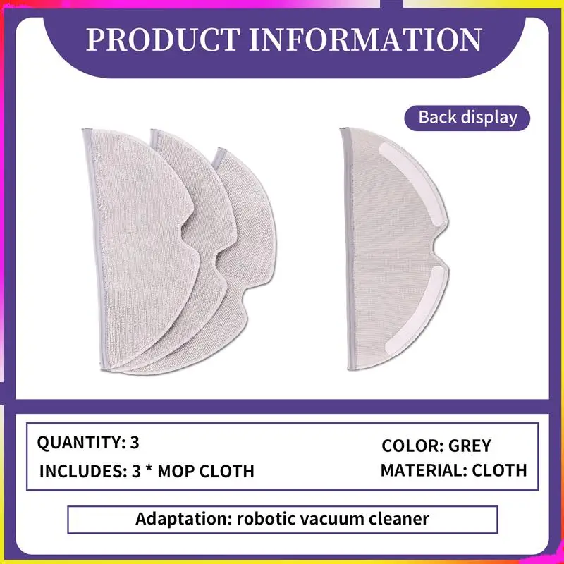 M04K 3Pcs Replacement Mop Cloth For Mijia 1C Dreame F9 Sweeping Mopping Pad Robot Vacuum Cleaner Accessories