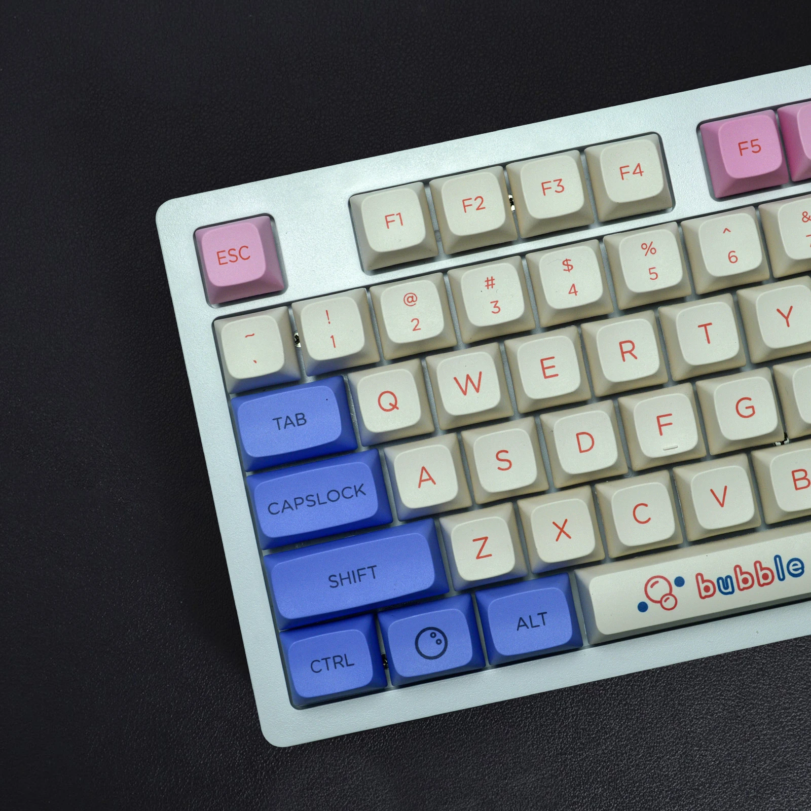 

Cute Bubble 127 Key Caps PBT XDA Profile For Cherry MX Mechanical Keyboard Double-shot Anime White Blue Backlit DYE-SUB Keycaps