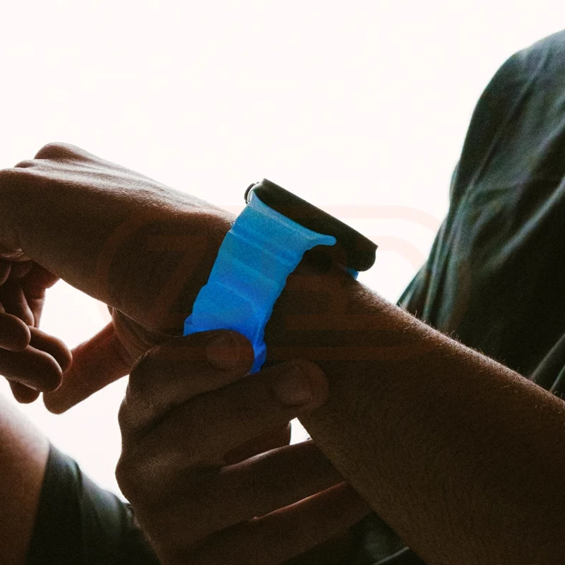 กีฬาสําหรับ Apple Watch Ultra 2 10 9 8 7 6 SE 5 ซิลิโคนไทเทเนียม Breathable สร้อยข้อมือสําหรับ iWatch 42 มม.44 45 มม.46 มม.49 มม.