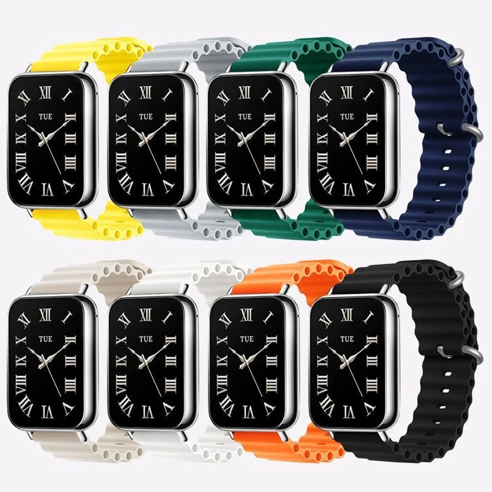 Correa Oceánica para Xiaomi Redmi Watch 4, repuesto de pulsera de Metal para iwatch Mi Band 8 Pro, accesorios de banda de silicona