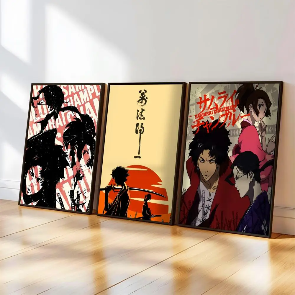 S-Samurai C-Champloo Poster, Musik-Album-Cover für Zimmer, Leinwandgemälde, Kunstdruck, Heimwanddekoration, Bild, Geschenk