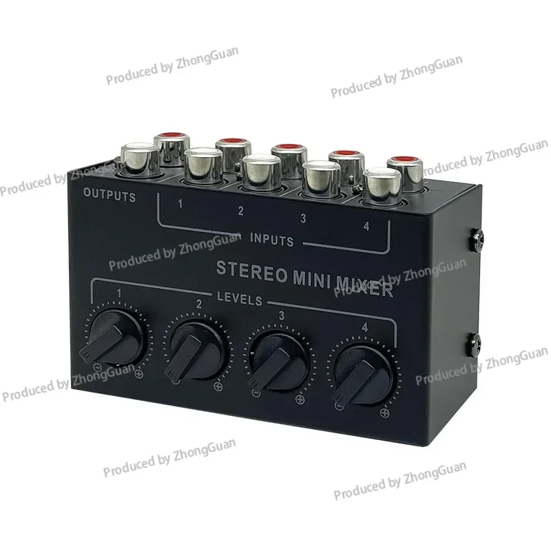 CX400 4-Channel Audio Signal Mixer Stereo Mixer Hub, Passive Mixer Controller