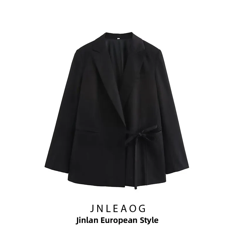 

JNLEAOG женский модный костюм свободного кроя, джемпер с поясом, универсальный повседневный однотонный длинный свек из полиэфирного волокна