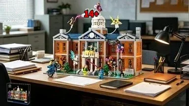 Kit de Construcción Bandai Launch 76294 Mutant Academy, 3093 Piezas, Modelo Coleccionable Premium, Regalos Divertidos para la Familia, Compatible con Ladrillos LEGO